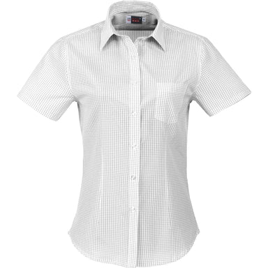 Ladies Short Sleeve Huntington Shirt - White Black Only-L-White With Black-WBL