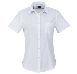 Ladies Short Sleeve Huntington Shirt - White Black Only-