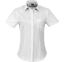 Ladies Short Sleeve Huntington Shirt - White Black Only-