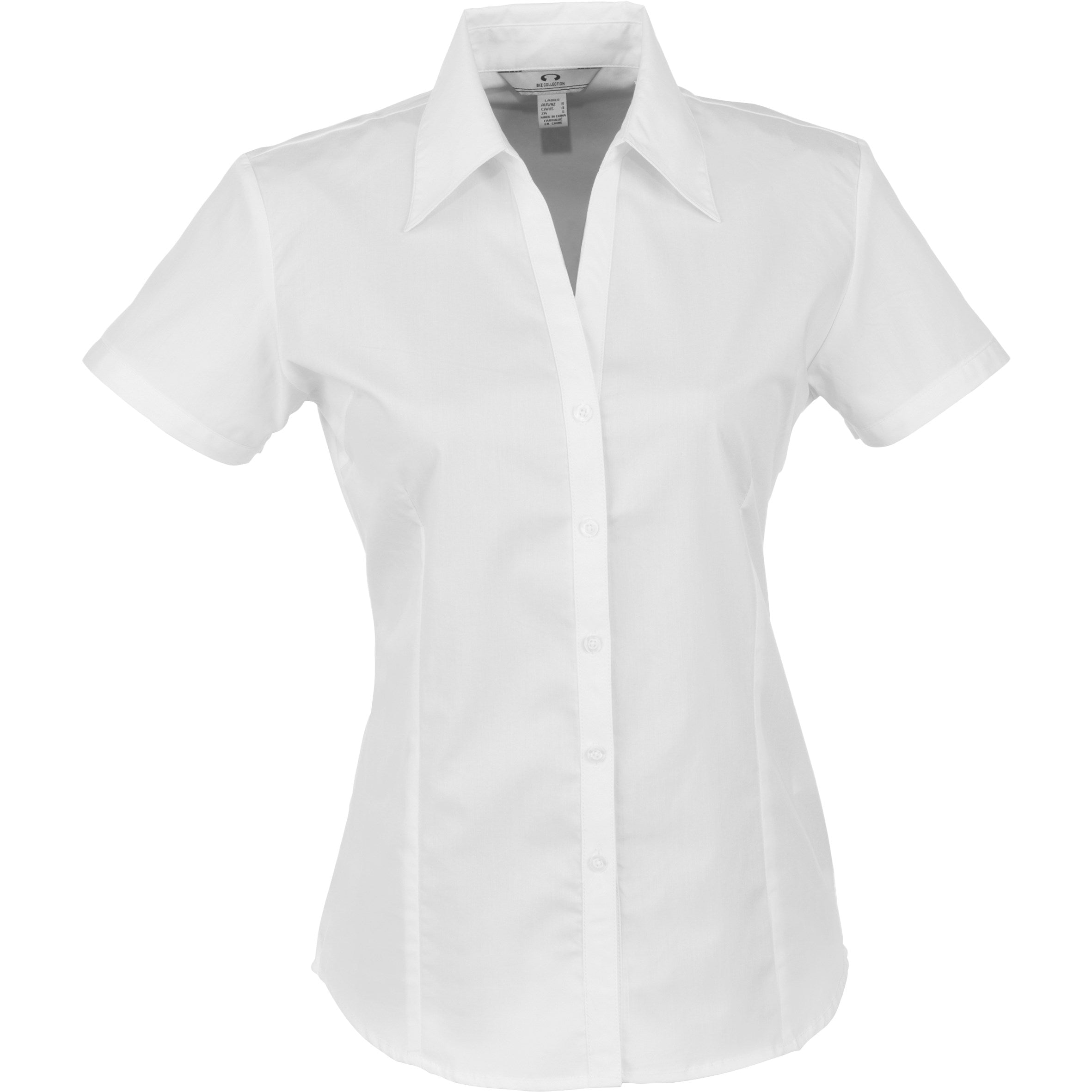 Ladies Short Sleeve Metro Shirt - Black Only-2XL-White-W