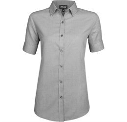 Ladies Short Sleeve Nottingham Shirt-L-Grey-GY