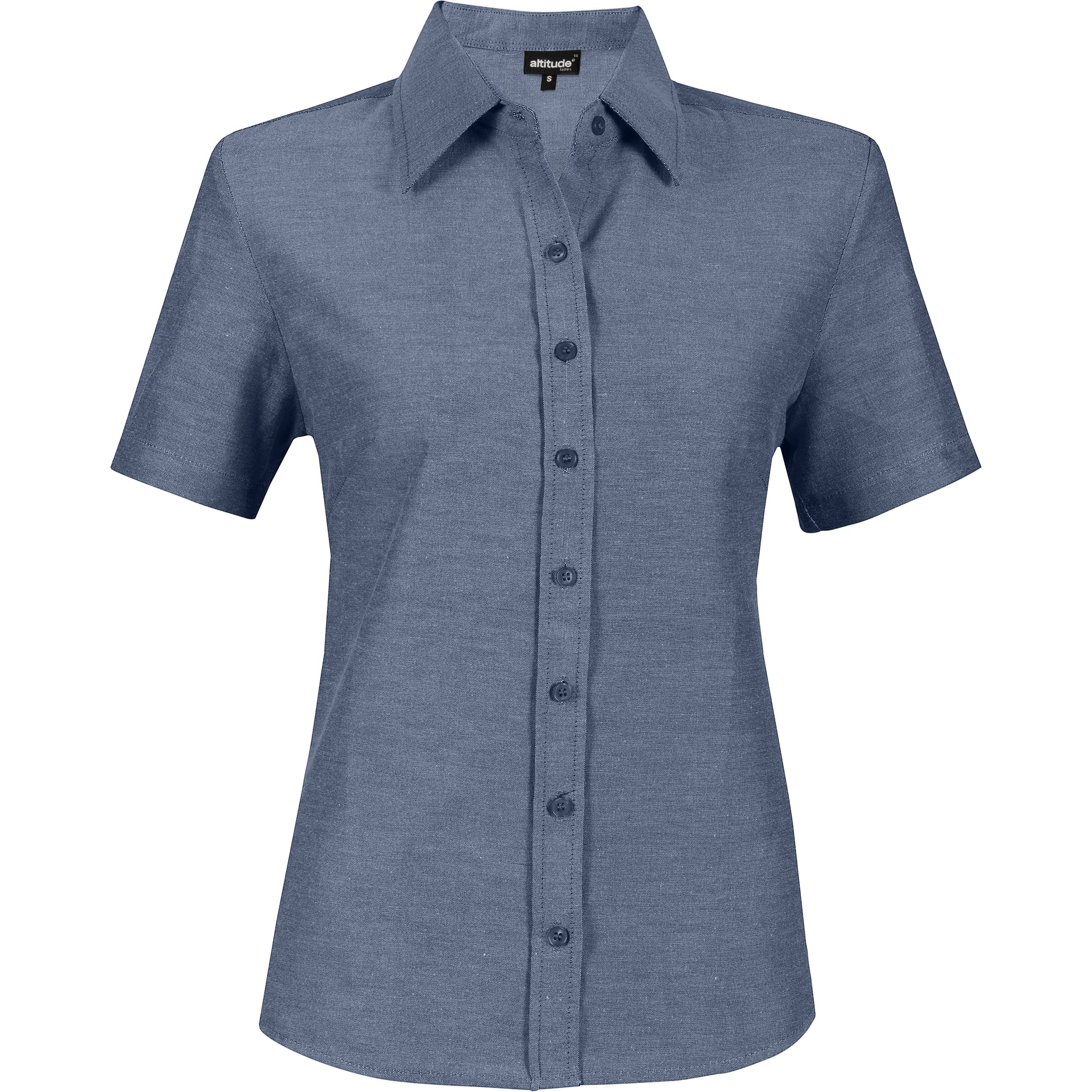 Ladies Short Sleeve Oxford Shirt - White Only-