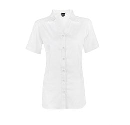 Ladies Short Sleeve Seattle Twill Shirt - White Only-2XL-White-W