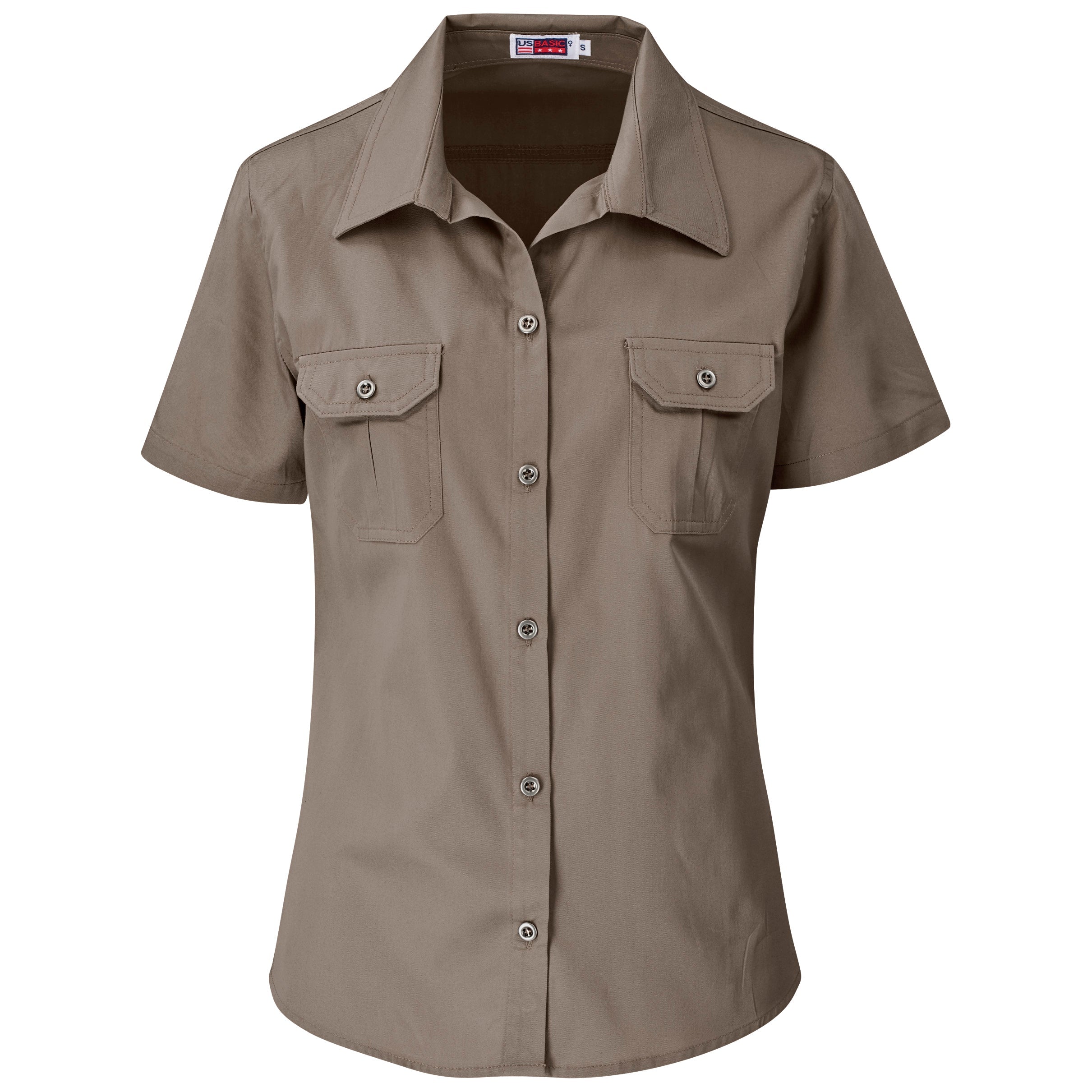 Ladies Short Sleeve Wildstone Shirt-Shirts & Tops-L-Khaki-KH