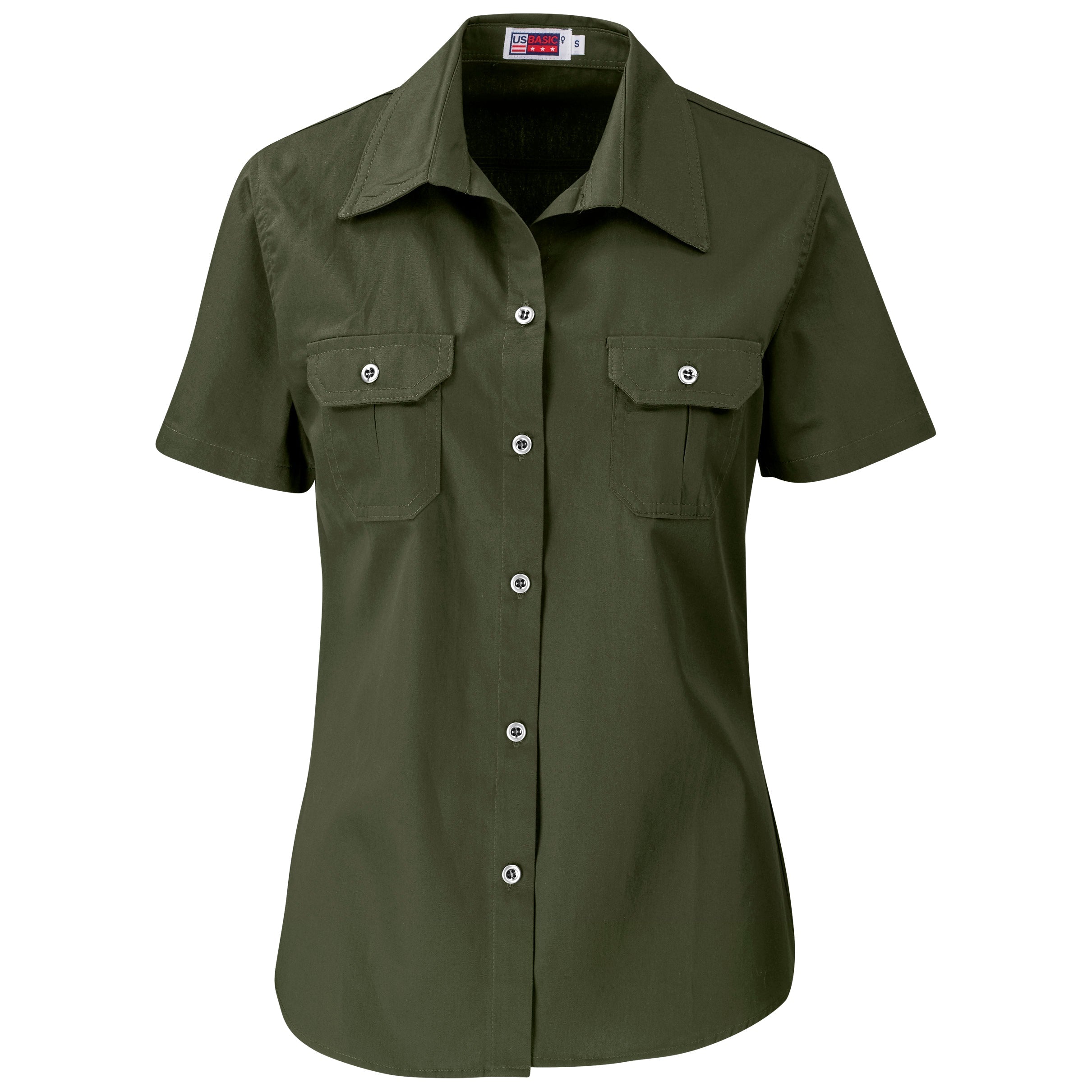 Ladies Short Sleeve Wildstone Shirt-Shirts & Tops-L-Military Green-MG