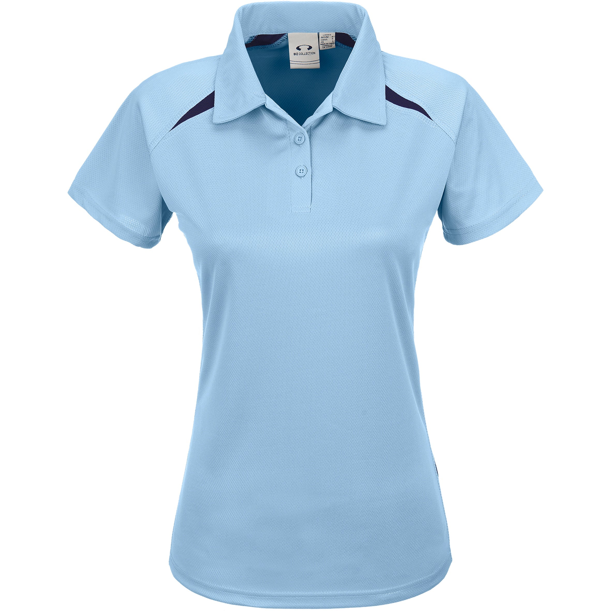 Ladies Splice Golf Shirt-L-Light Blue-LB