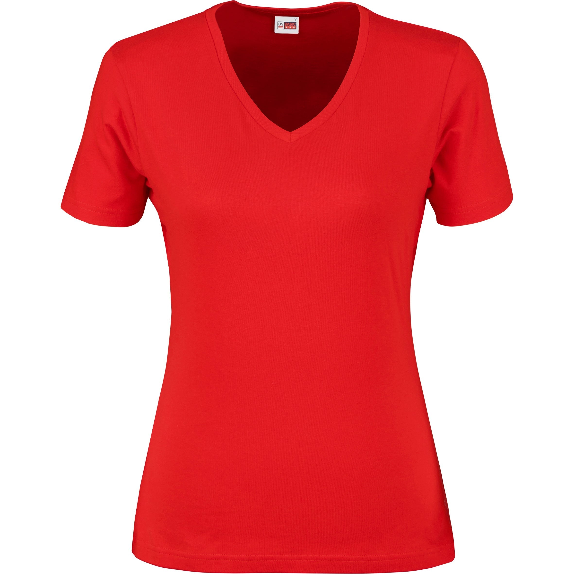 Ladies Super Club 165 V-Neck T-Shirt-L-Red-R