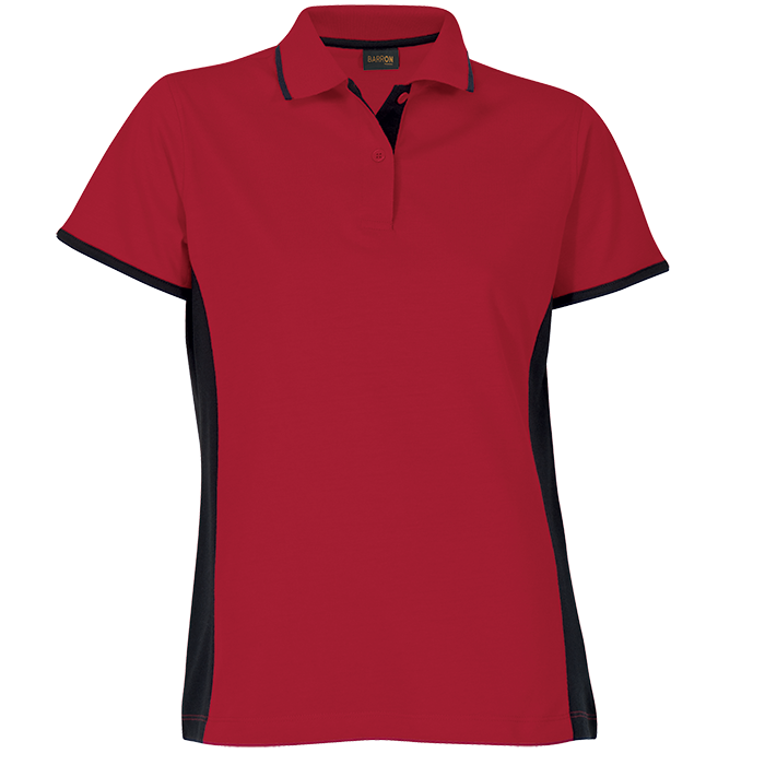 Ladies Two-Tone Golfer Red/Black / XS / Last Buy - Golf Shirts