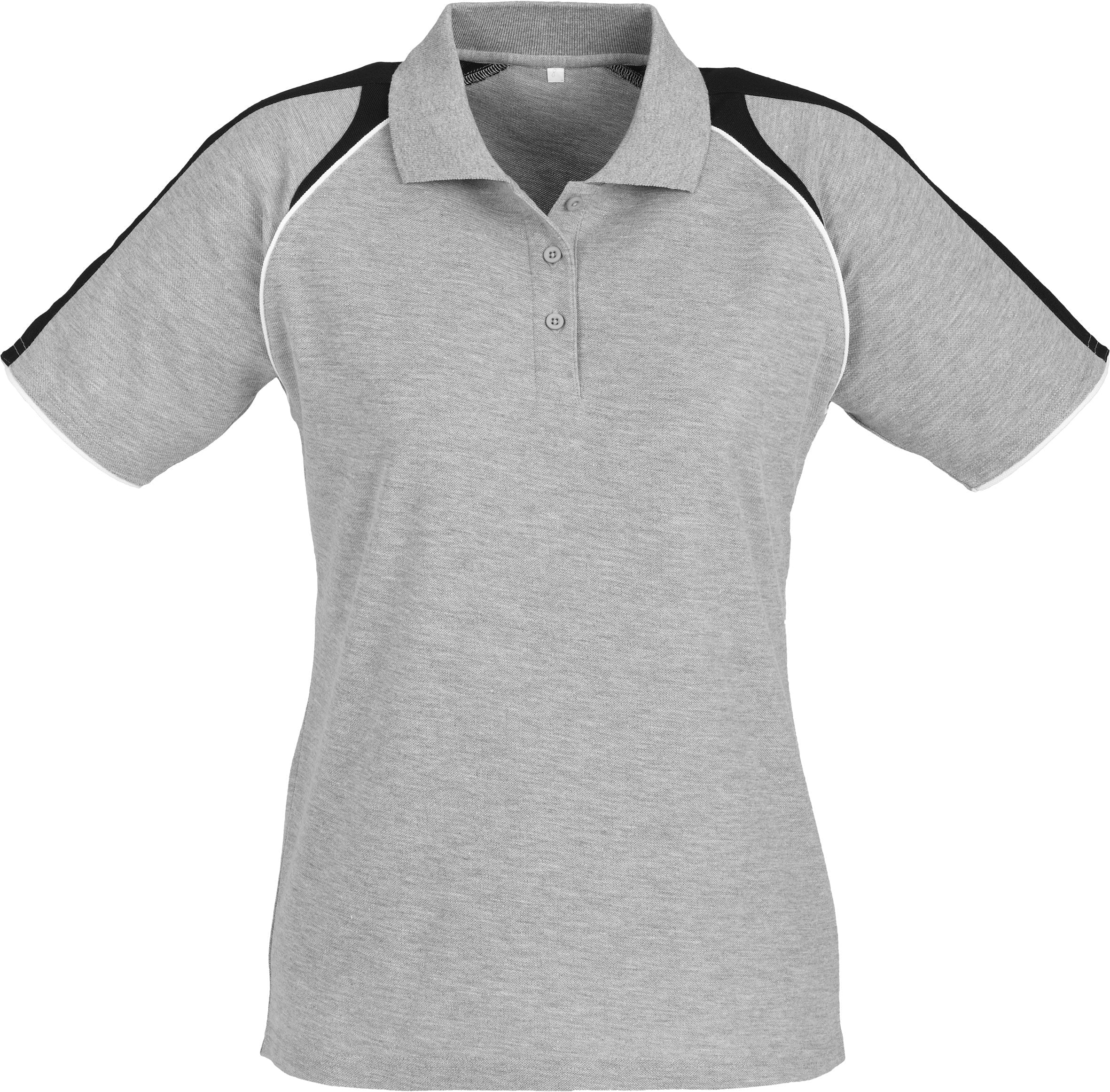 Ladies Triton Golf Shirt - Black Yellow Only-L-Grey-GY