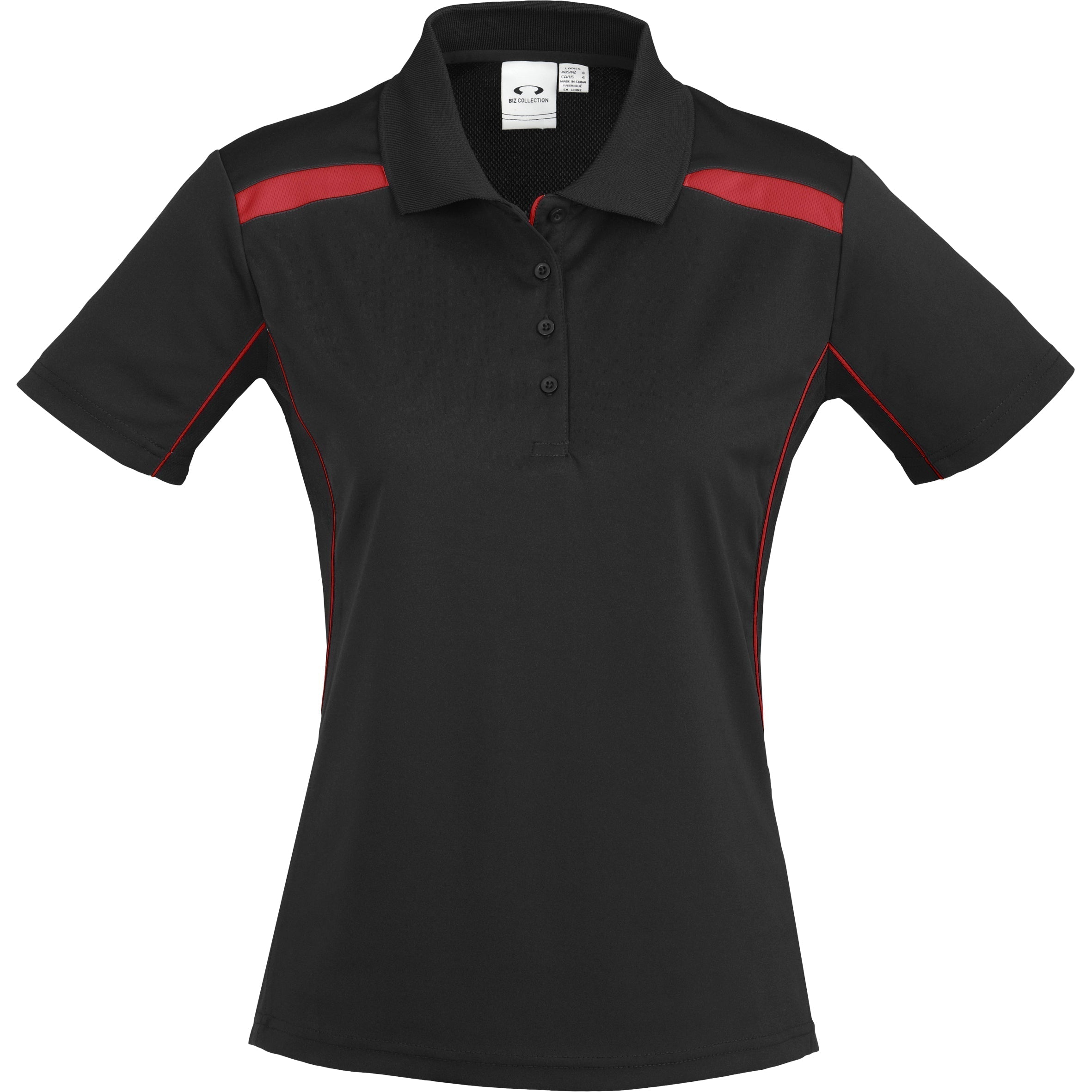 Ladies United Golf Shirt - White Navy Only-L-Black With Red-BLR