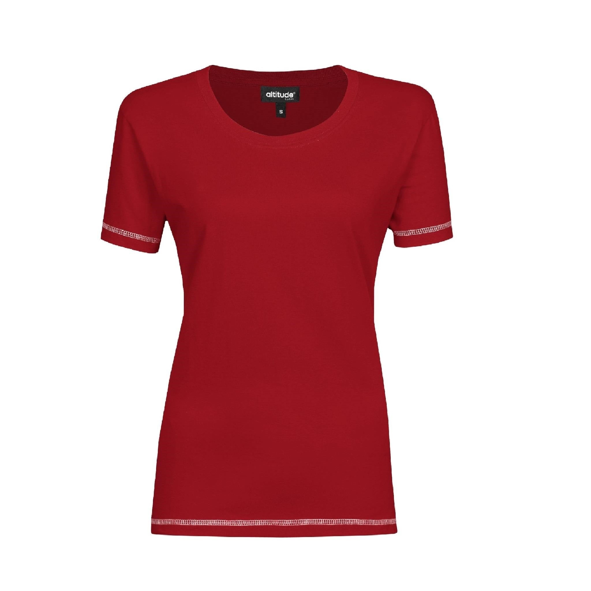 Ladies T Shirt red on a white background