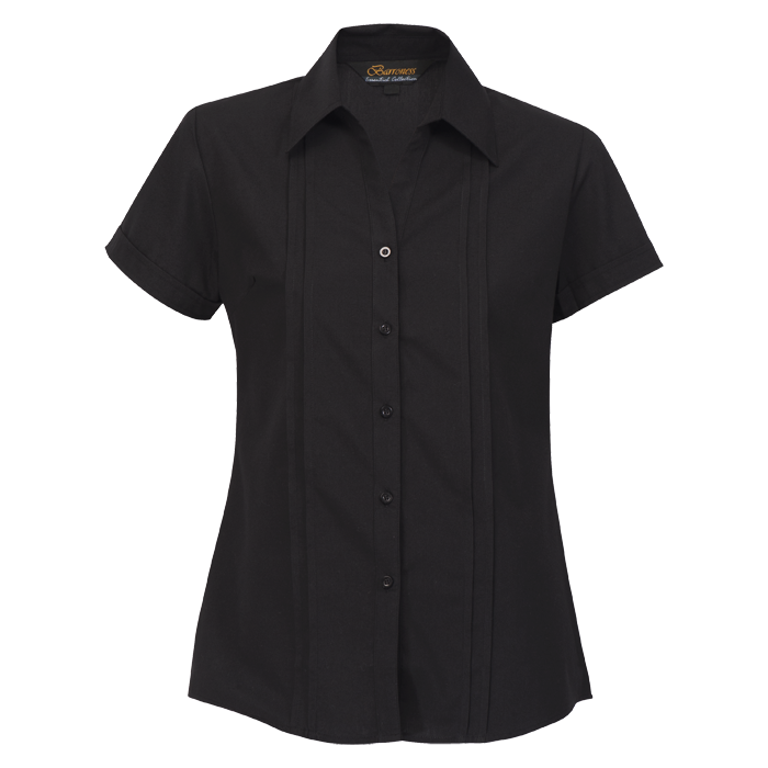 Ladies Vogue Blouse Short Sleeve Black / SML / Last Buy - Shirts-Corporate