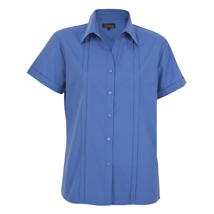 Ladies Vogue Blouse Short Sleeve French Blue / SML / Last Buy - Shirts-Corporate