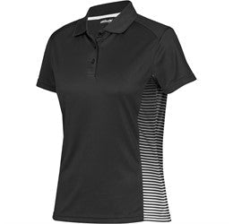 Ladies Zeus Golf Shirt-L-Black-BL