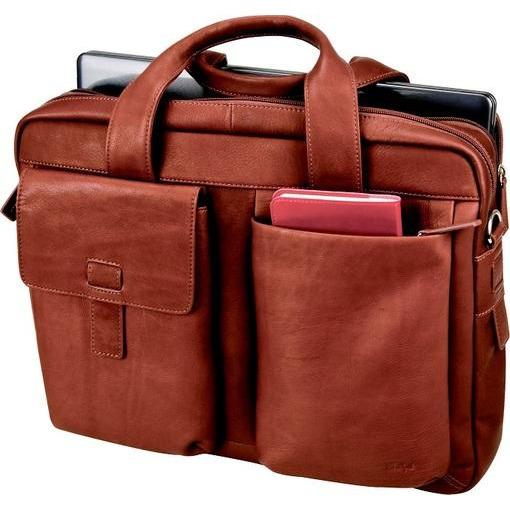 Leather Bermudo Computer Bag 15.4" | Brown-