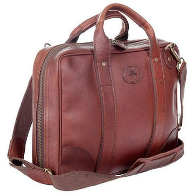 Leather Single Zip Laptop Bag-