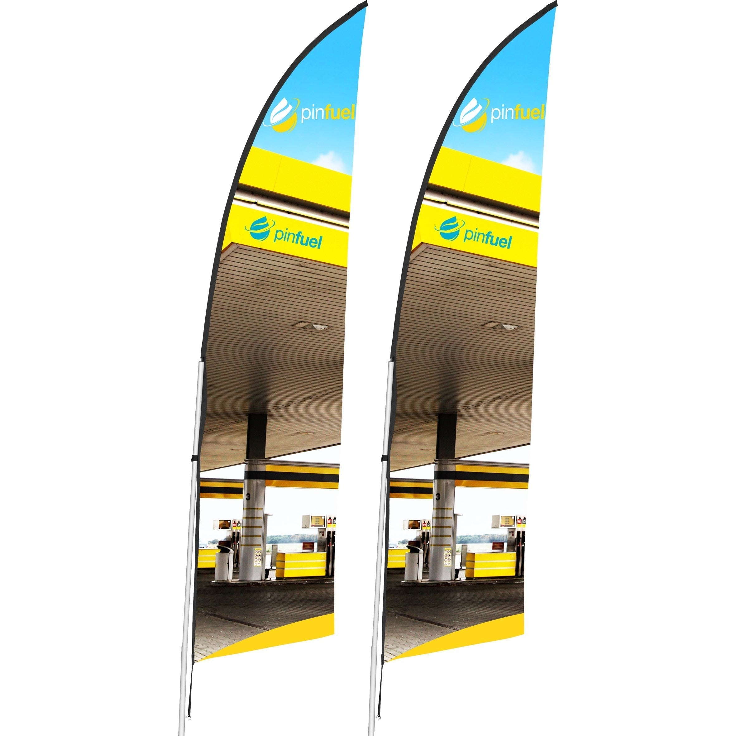 Legend 2m Sublimated Arcfin Single-Sided Flying Banner (Set Of 2)-Banners