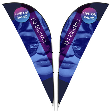 Legend 3M Sublimated Sharkfin Double-Sided Flying Banner - 1 complete unit-Banners