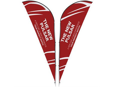 Legend 2M Sublimated Sharkfin Double-Sided Flying Banner - 1 complete unit-Banners