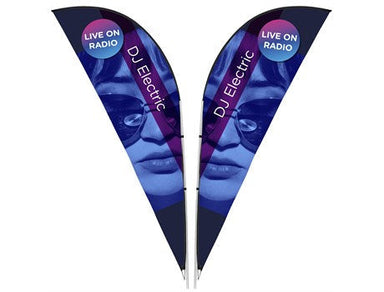 Legend 3M Sublimated Sharkfin Double-Sided Flying Banner - 1 complete unit-Banners