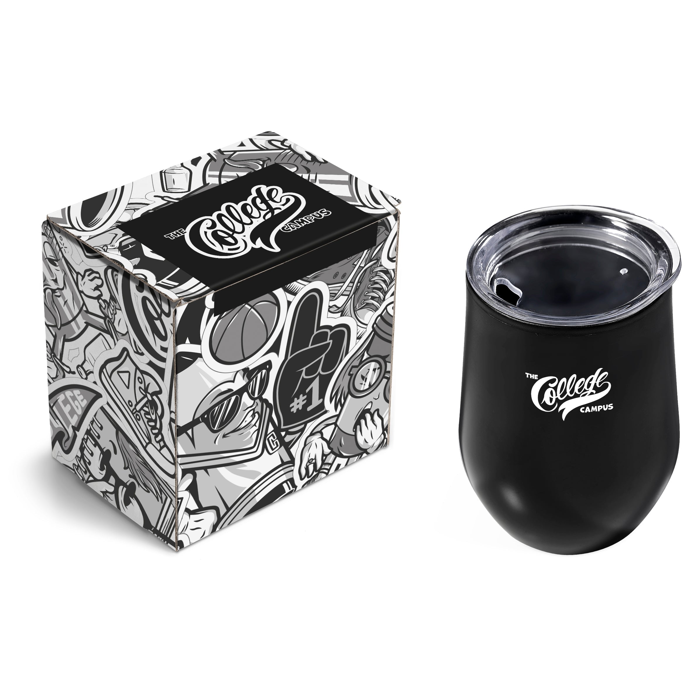 Madison Cup in Custom Gift Box-Black-BL