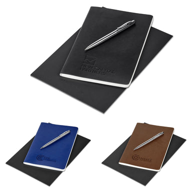 Alex Varga Medium Soft Cover Notebook & Pen Set-Black-BL