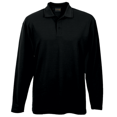 Mens 175g Pique Knit Long Sleeve Golfer  Black / 