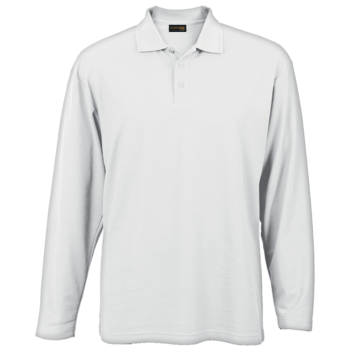 Mens 175g Pique Knit Long Sleeve Golfer  White / 