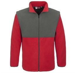 Mens Benneton Zip-Off Micro Fleece Jacket - Khaki Only-Coats & Jackets