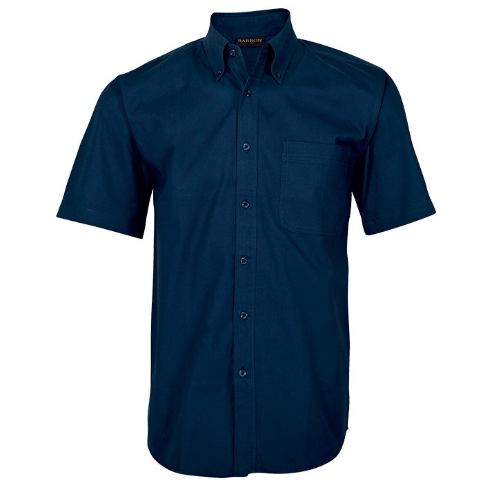 Mens Brushed Cotton Twill Lounge Short Sleeve Navy / 3XL / Regular - Shirts-Corporate