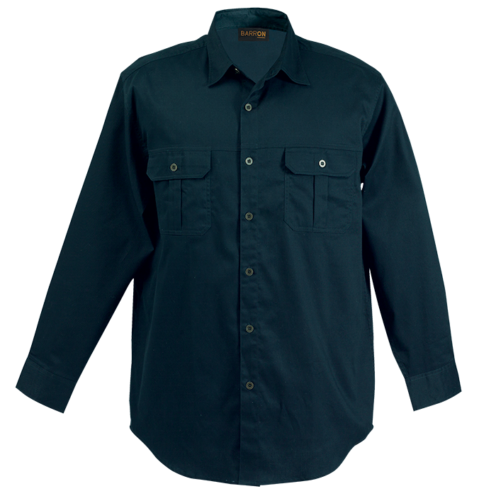 Mens Bush Shirt Long Sleeve Navy / SML / Regular - Shirts-Outdoor