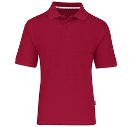 Mens Crest Golf Shirt-L-Red-R