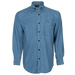 Mens Denim Shirt Long Sleeve  Mid Blue / 3XL / 