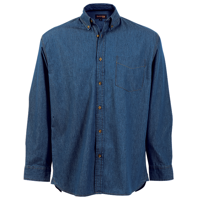 Mens Denver Denim Shirt Long Sleeve - Shirts-Corporate