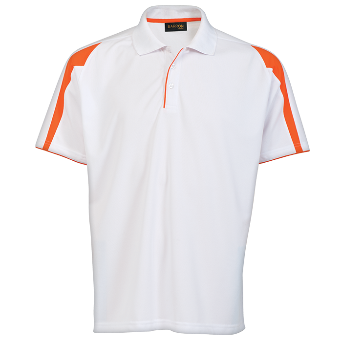 Mens Edge Golfer White/Orange / SML / Last Buy - Golf Shirts