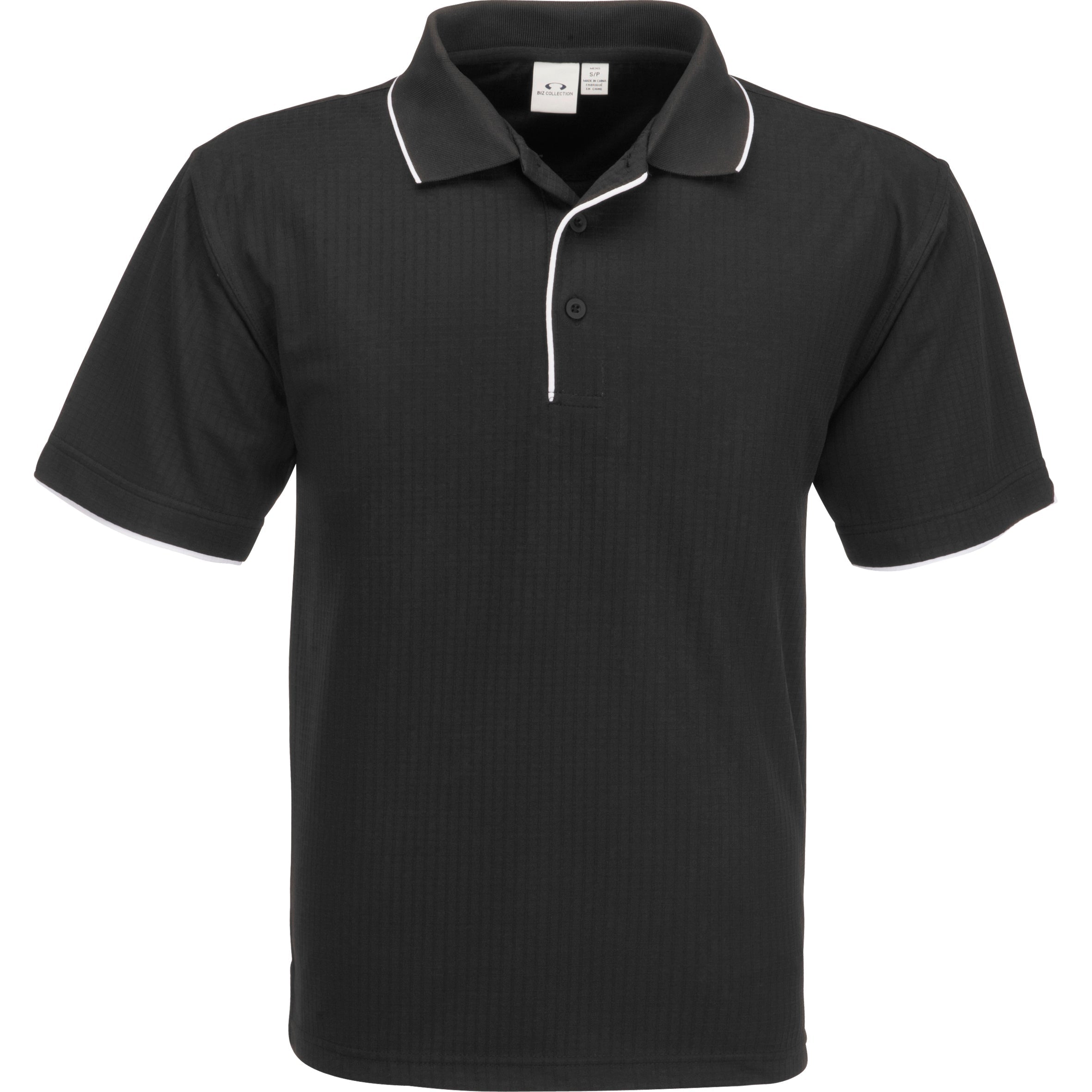 Mens Elite Golf Shirt-L-Black-BL