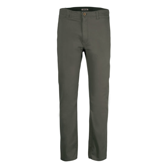 Mens Flat Front Stretch Work Chinos Fatigue / 34 - High Grade Bottoms