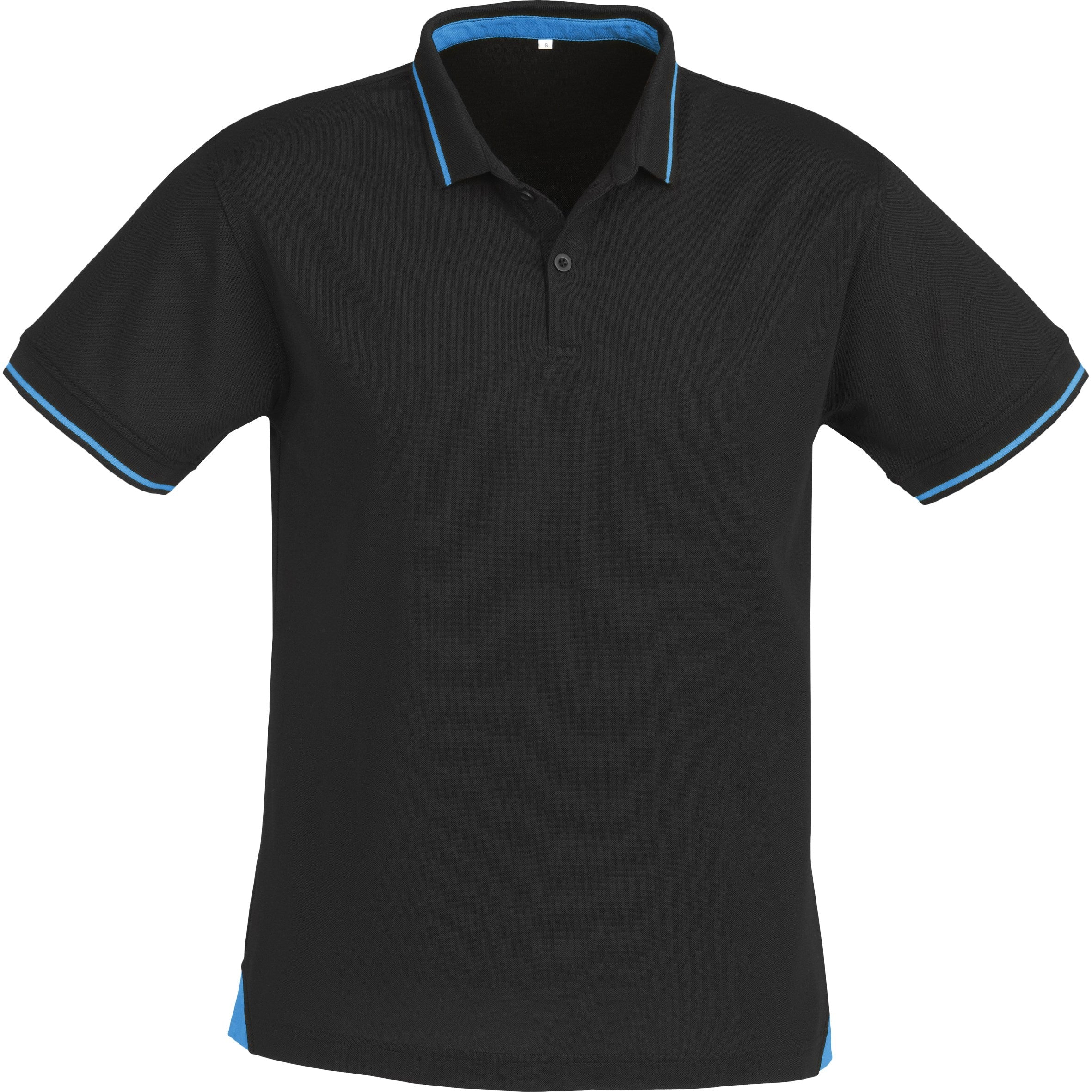 Mens Jet Golf Shirt - Black Lime Only-2XL-Black With Cyan-BLC