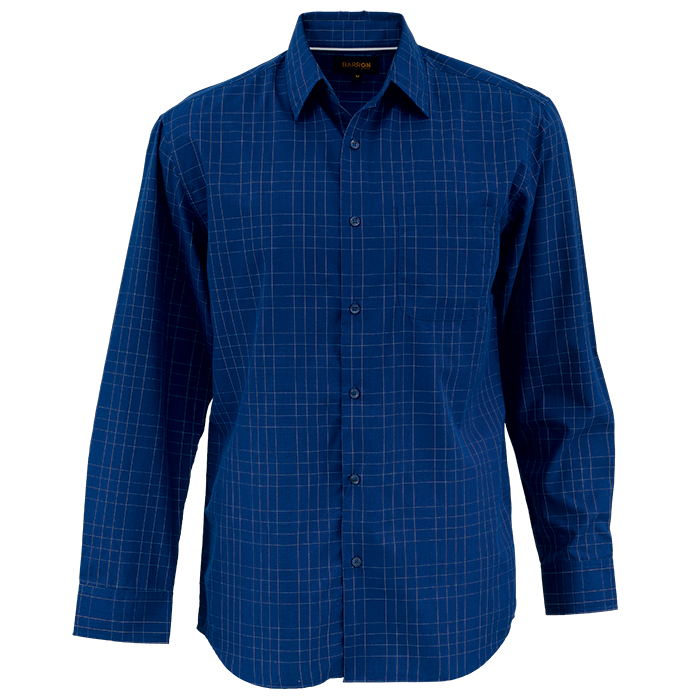 Mens Hamilton Check Lounge Long Sleeve Royal / SML / Last Buy - Shirts-Corporate