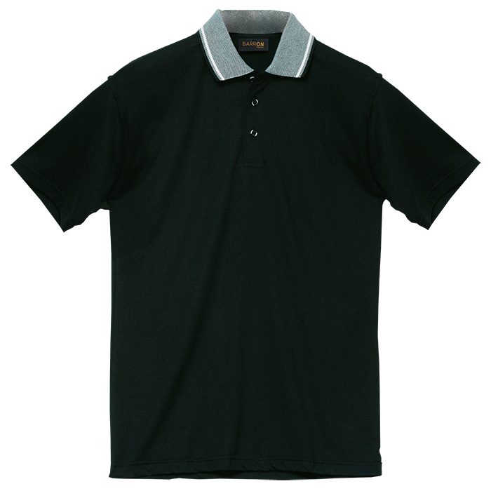 Mens Jacquard Collar Golf Shirt Black / LAR / Regular - Shirts