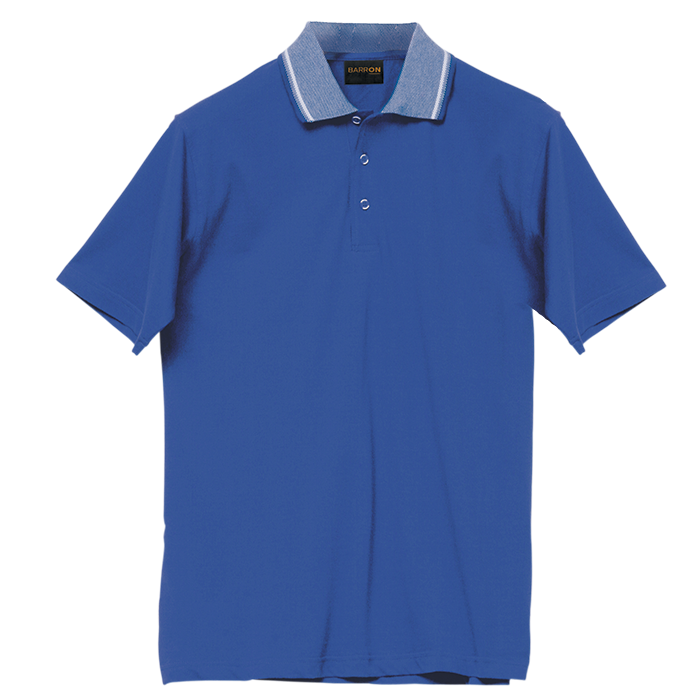 Mens Jacquard Collar Golf Shirt Royal / LAR / Regular - Shirts