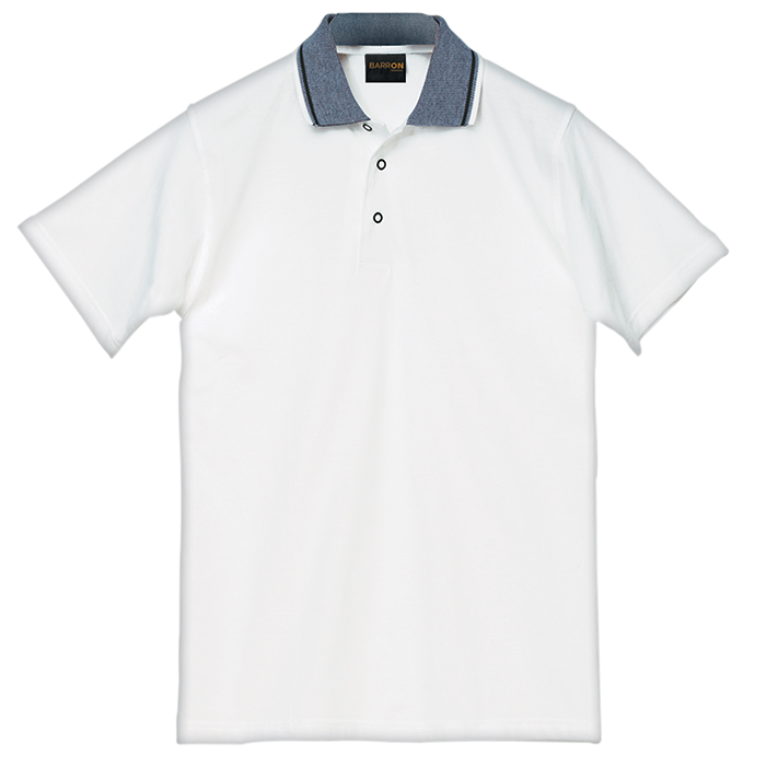 Mens Jacquard Collar Golf Shirt White / LAR / Last Buy - Shirts