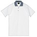Mens Jacquard Collar Golf Shirt White / LAR / Last Buy - Shirts