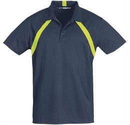 Mens Jebel Golf Shirt - Red Only-L-Navy With Lime-NL