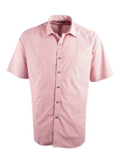 Mens K124 S/S Shirt - Red/White Red / M