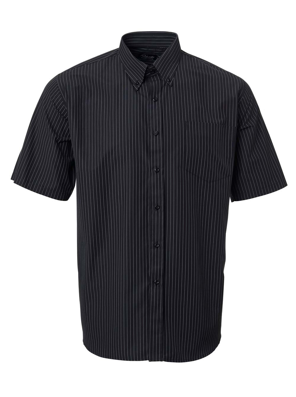 Mens K202 Stripe S/S Shirt - Black / S