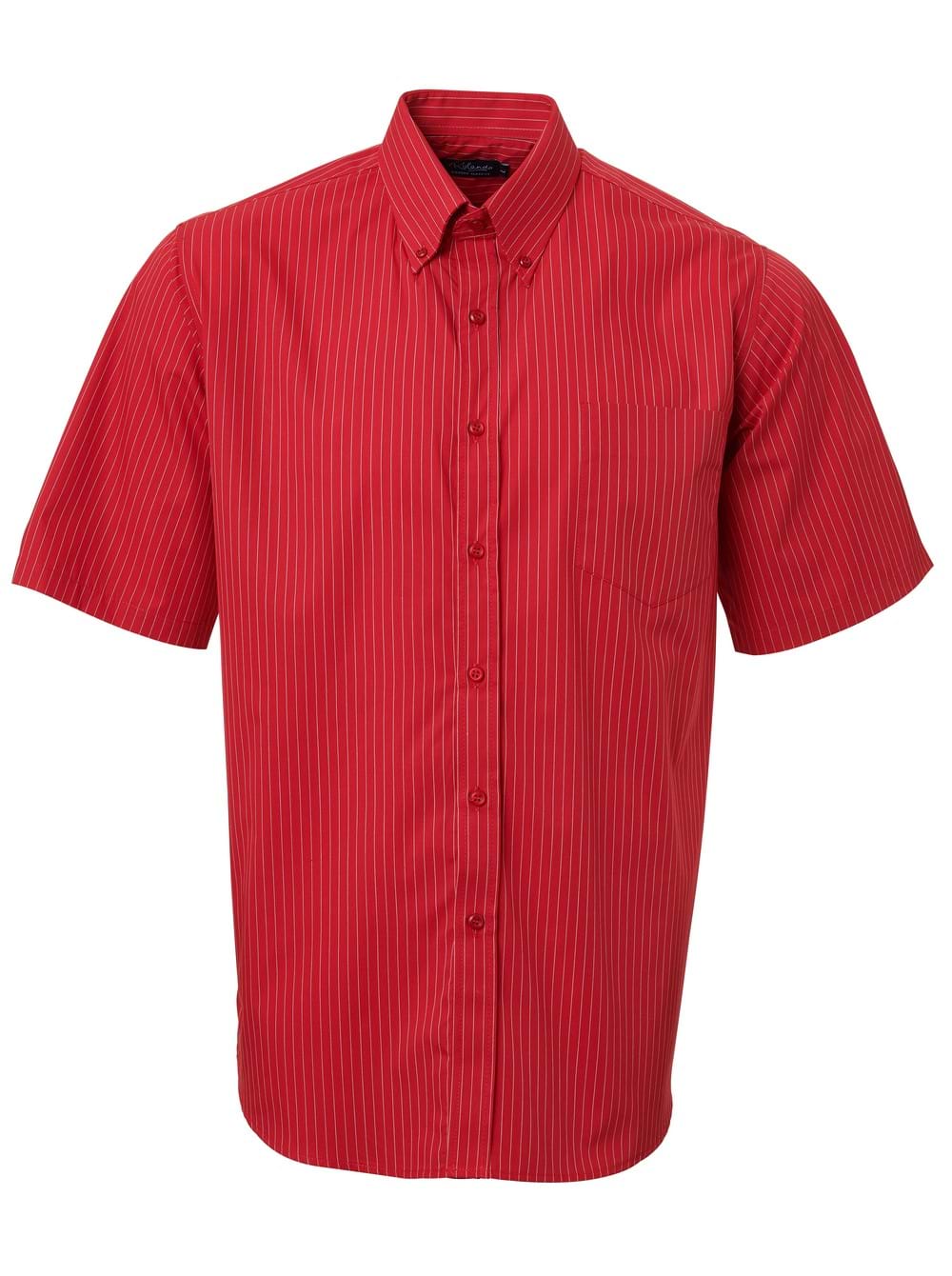 Mens K202 Stripe S/S Shirt - Red / S