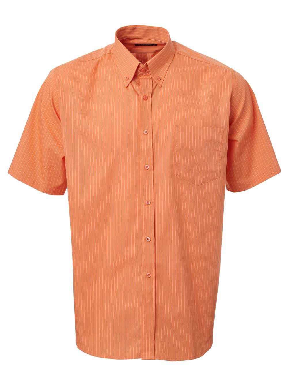 Mens K202 Stripe S/S Shirt - Tangerine Orange / S