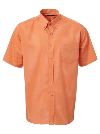 Mens K202 Stripe S/S Shirt - Tangerine Orange / L