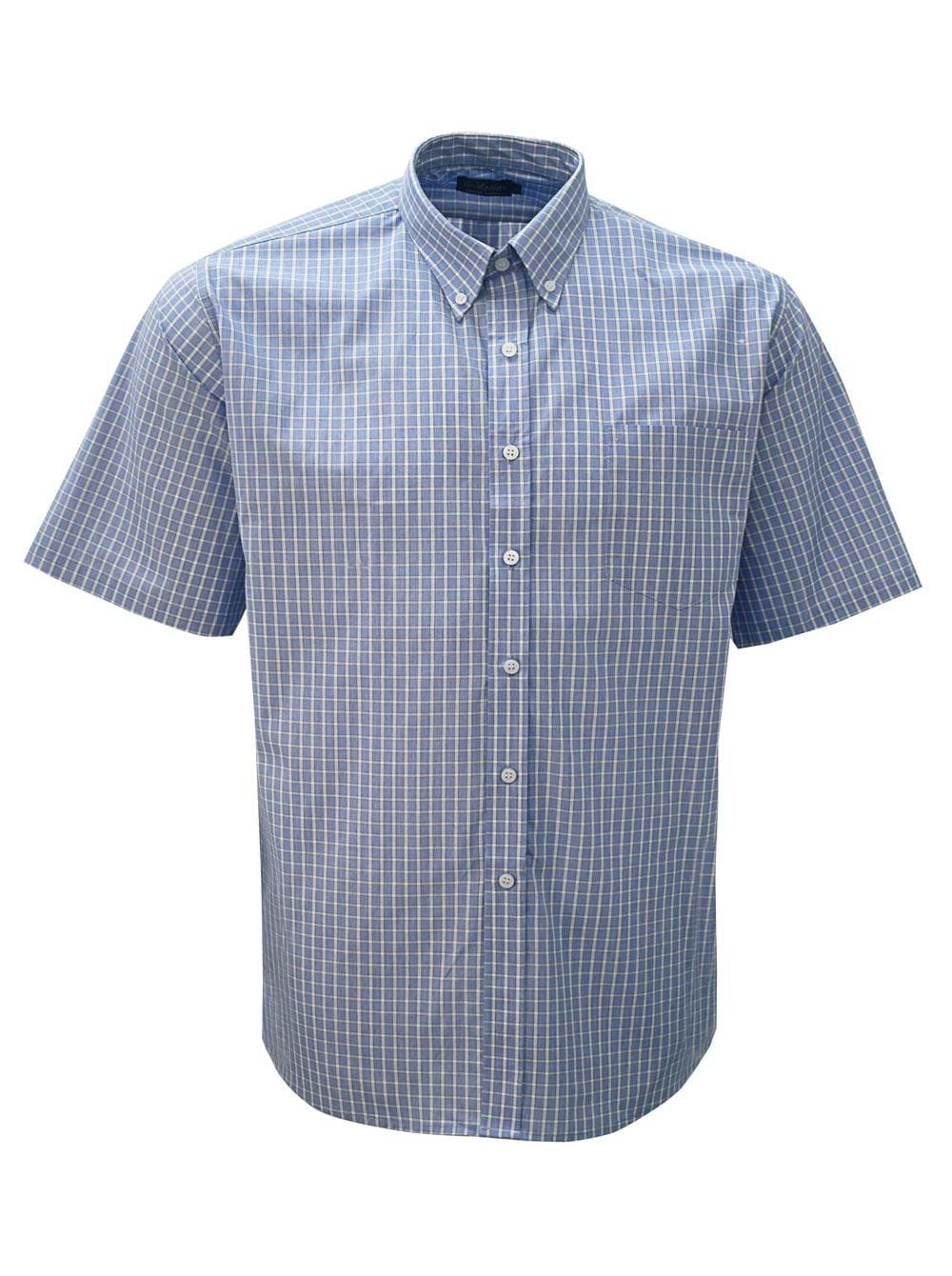 Mens K208 S/S Shirt - Blue/White Blue / 2XL